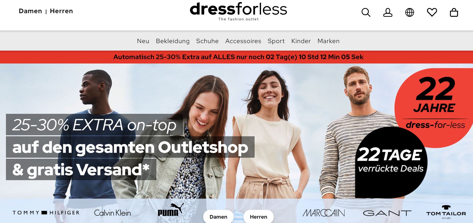 Dress-for-less SALE: bis zu 70% Rabatt